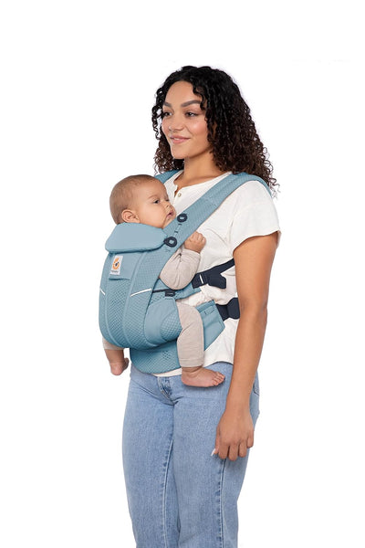 Ergobaby Omni Breeze Babytrage für Neugeborene ab Geburt bis 20kg, 4 Positionen SoftFlex Mesh Ergono