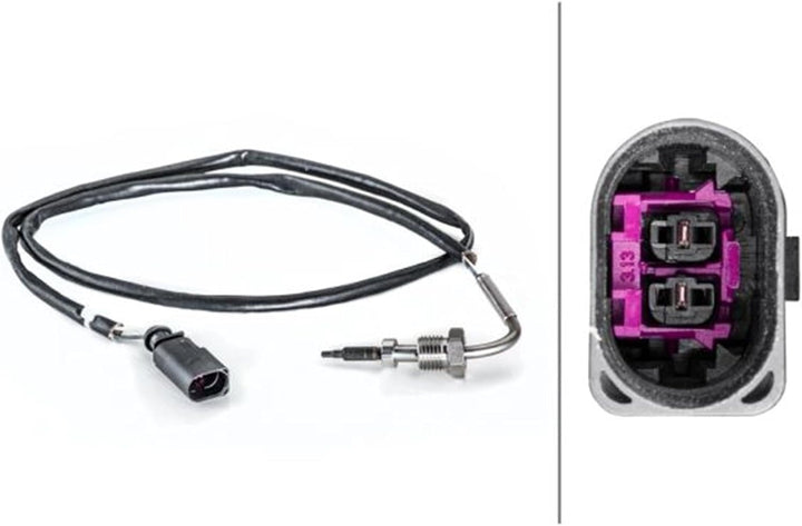 HELLA 6PT 014 494-431 Sensor, Abgastemperatur - 2-polig - geschraubt - Kabel: 850mm