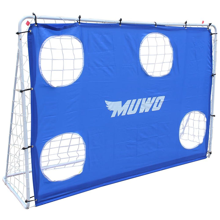 MUWO Fussballtor mit Abnehmbarer Torwand und wetterfestem Stahlgestell. Masse: 217 x 153 cm. Optimal