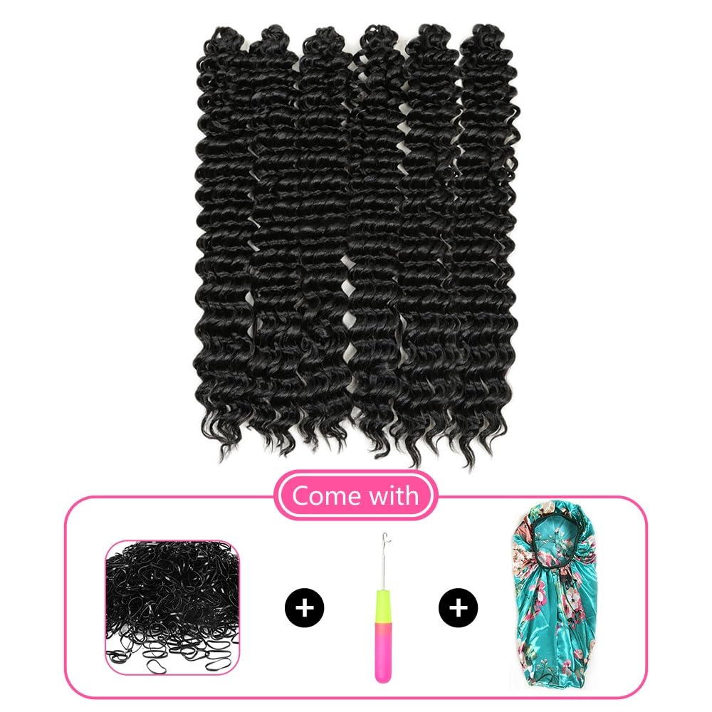 22 Zoll Deep Twist Häkelhaar 6 Packungen Ocean Wave Curly Bohemian Crochet Braids Deep Wave Haarbünd