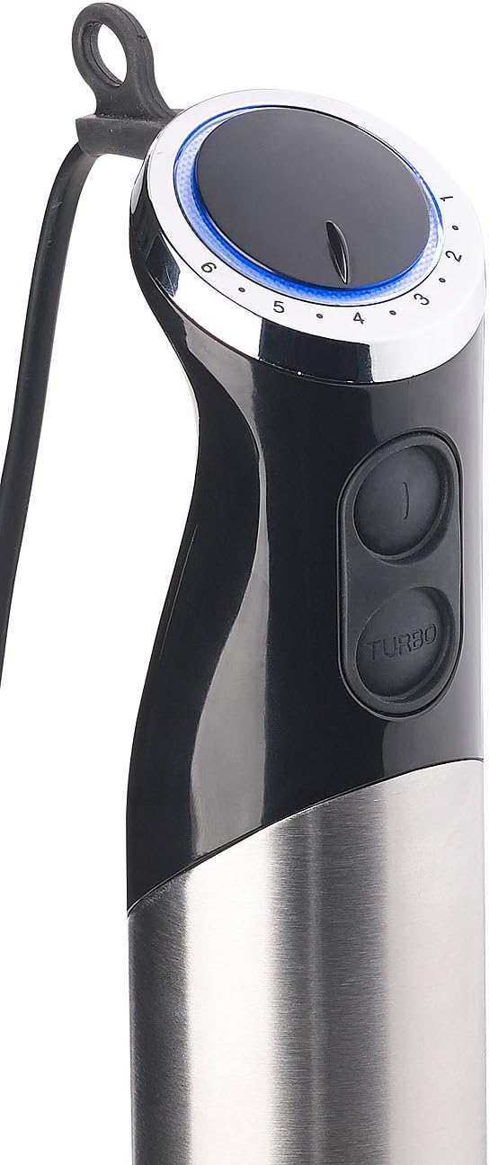 Rosenstein & Söhne Mixstab: Elektrischer 2in1-Stabmixer und Spiralschneider, 400 Watt, Edelstahl (Kü