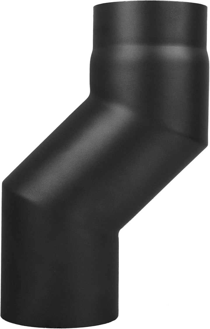 Ofenrohr Versatzbogen 100 mm, im Durchmesser, DN Ø 150 mm, Farbe: schwarz-metallic - weitere Rohre a