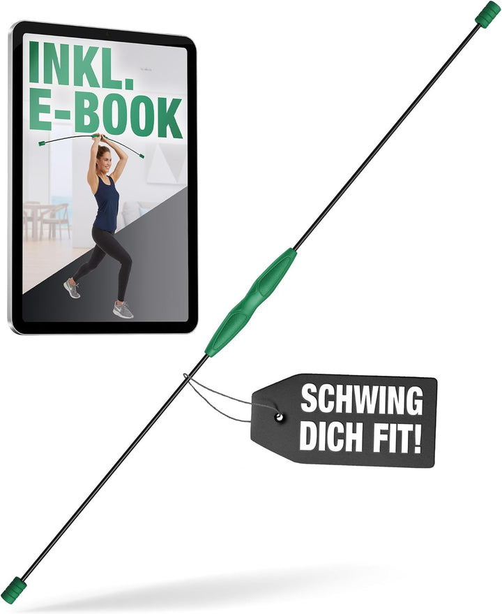 Sports Schwingstab – Swingstick inkl. E-Book (PDF Datei) – Wackelstab mit verstellbaren Gewichten –