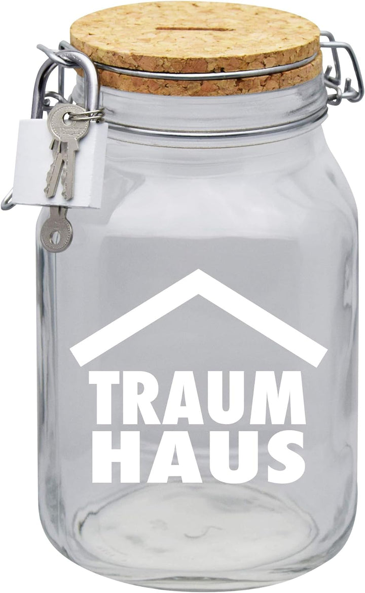 Spardose Traumhaus Geld Geschenk Idee Transparent XL