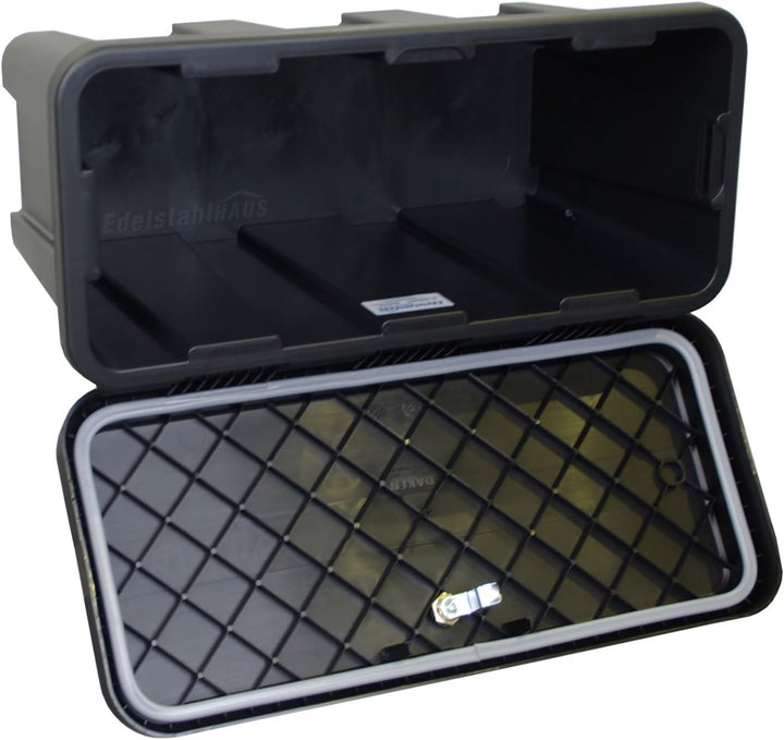 Deichselbox Daken Blackit Lite, Werkzeugkasten, Gurtkiste, Anhängerbox, Staukiste, Daken B24-2 + Mon