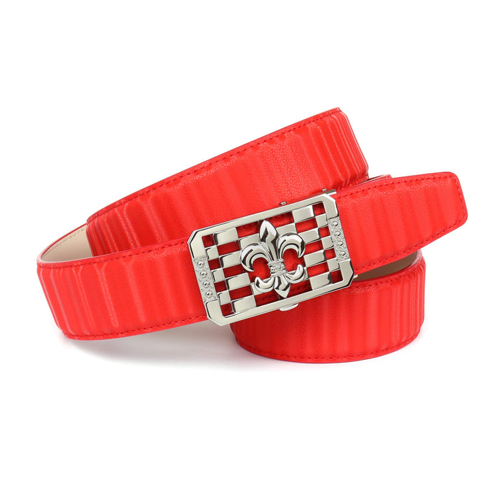 Anthoni Crown Damen Ledergürtel Gürtel 110 Rot, 110 Rot