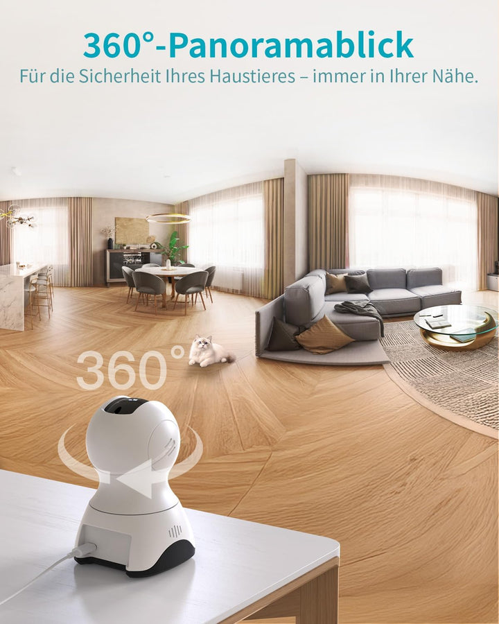 VIM TAG 2,5K Überwachungskamera Innen,5G WLAN Innenkamera, 360° Kamera Überwachung Indoor,AI-Bewegun