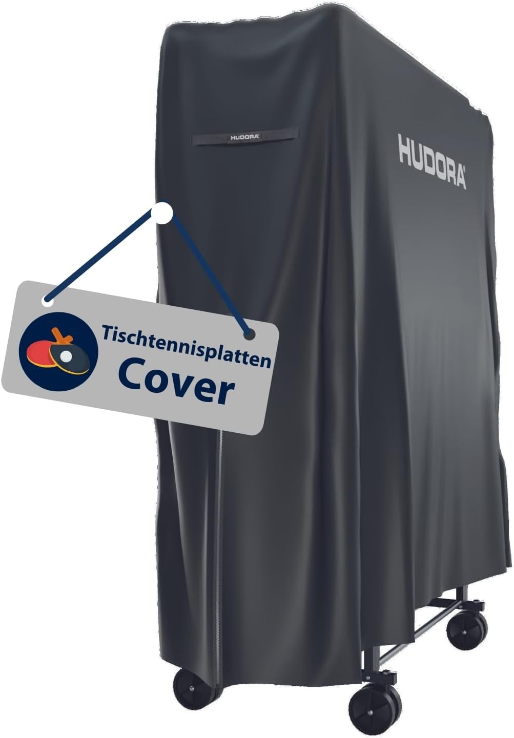 HUDORA Tischtennisplatten Abdeckung in 187x72x156 cm - PU-beschichtete Tischtennis Hülle - Schutz vo