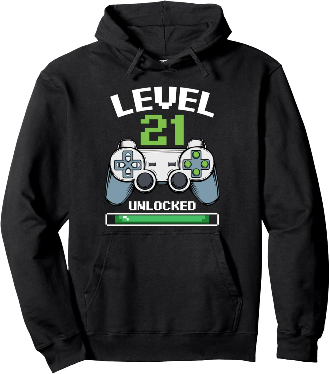 Level 21 Unlocked Geburtstag Party Feier Gamer Geschenk Pullover Hoodie