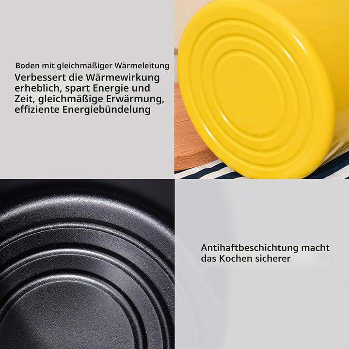 Ejoyous 3L Mini Fritteusentopf, Frittiertopf Friteuse mit Siebkorb Edelstahl-Spargeltopf mit Glasdec