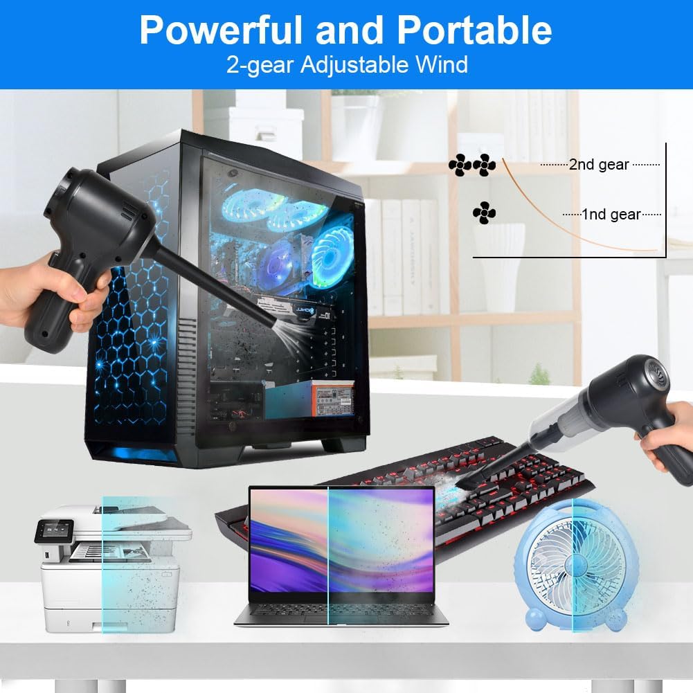 URAQT Handstaubsauger Auto Handheld Kabelloser,3 in 1 Handstaubsauger Akku Hand Stark 150000rpm Mini
