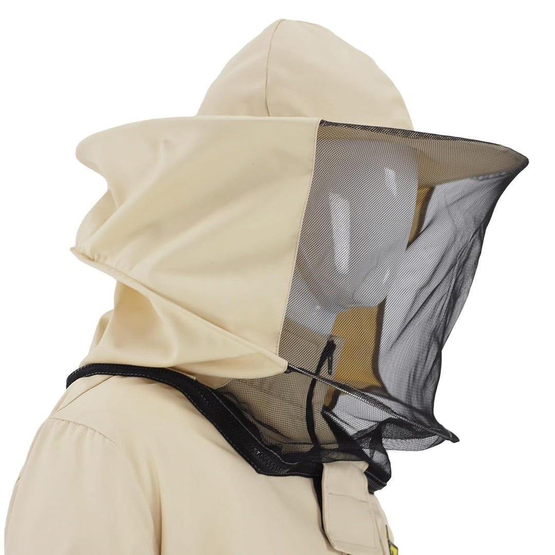 LYSON Imkerjacke mit abnehmbarem Hut, Imkerbluse mit Schleier, Schutzhemd für Imker Beekeeping Jacke