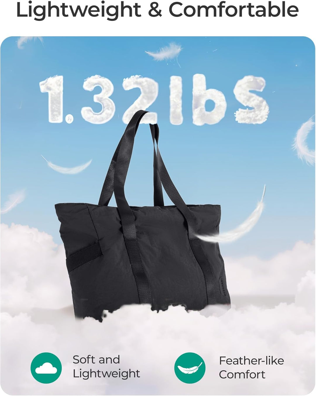 BAGSMART Damen-Einkaufstasche, grosse Umhängetasche, Henkel, Handtasche mit Yogamatten-Schnalle für