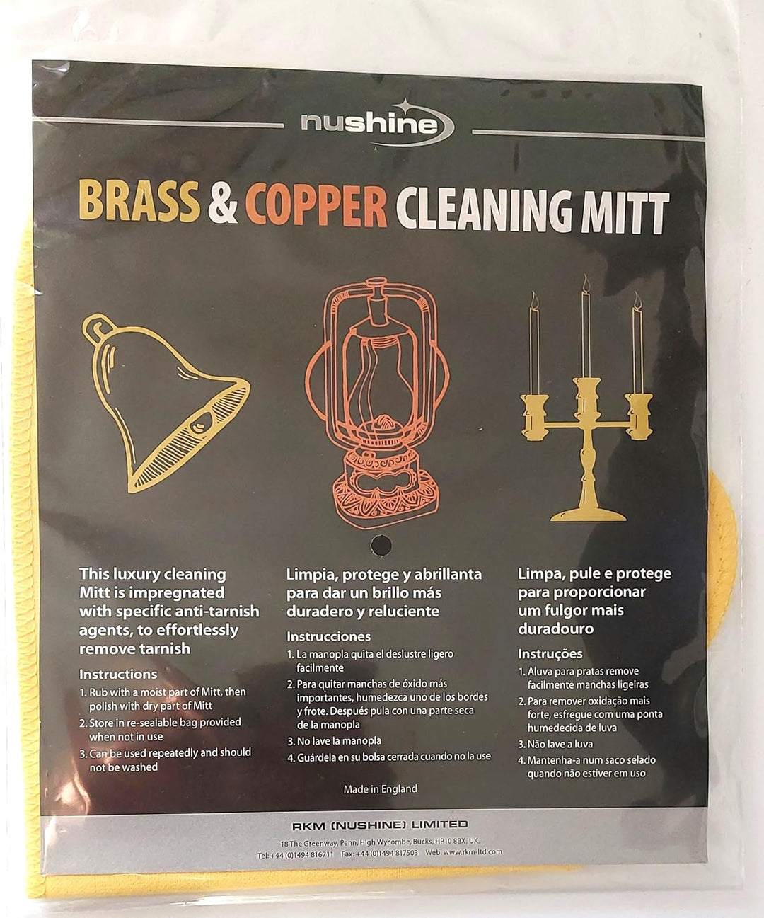 Nushine Reinigungshandschuh aus Messing, Kupfer und Bronze – enthält spezielle Imprägnierung