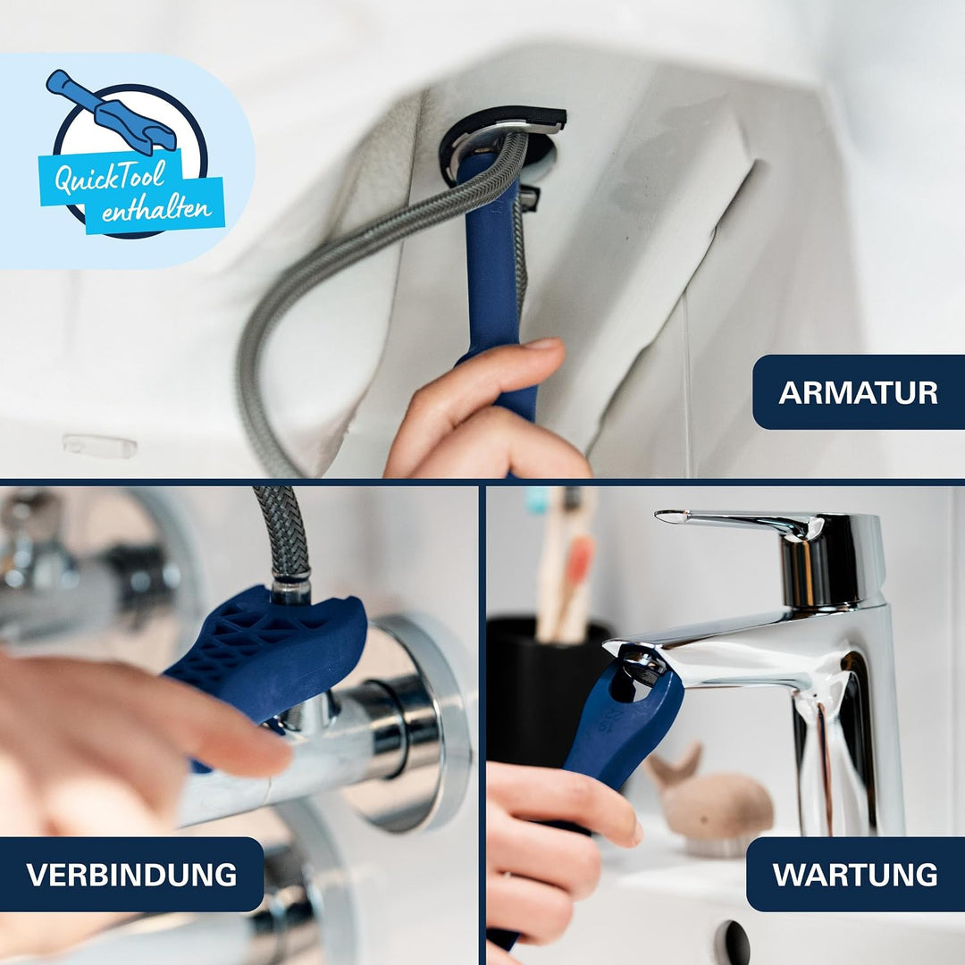 GROHE Dice, Waschtischarmatur hoch, wassersparend (Wasserhahn für das Bad, Badarmatur mit Zugstangen