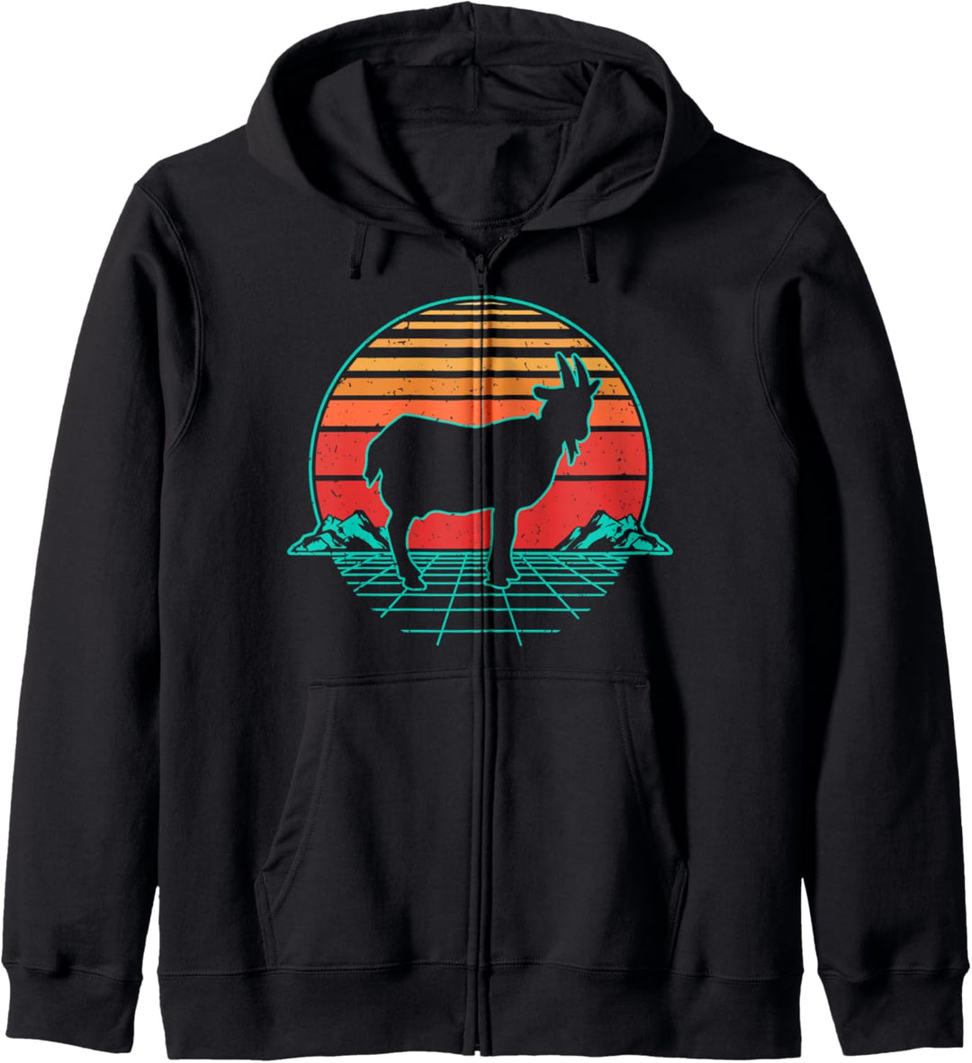 Ziege Landwirt Nutztier Tier Retro Vintage Sunset Geschenk Kapuzenjacke