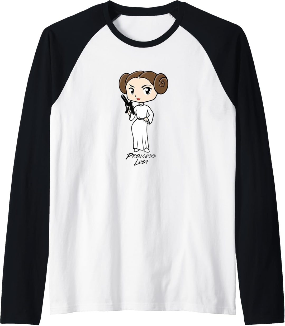Star Wars Princess Leia Cute Cartoon Raglan