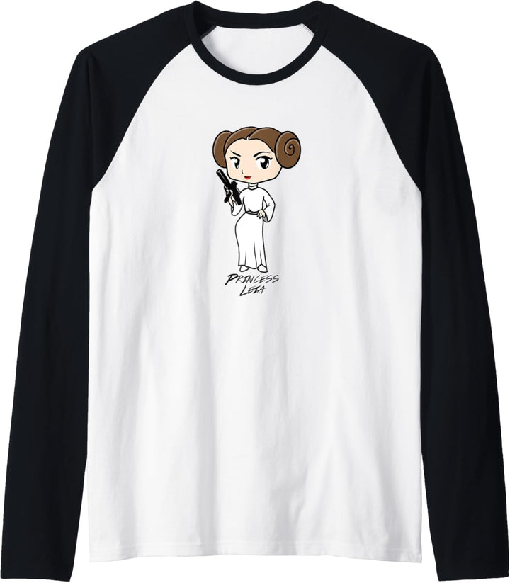 Star Wars Princess Leia Cute Cartoon Raglan