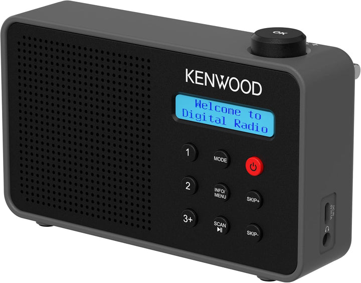 Kenwood CR-M25DAB-B - Tragbares DAB+ Radio mit Bluetooth, Automatic Safety Alert (ASA), Li-Ion Akku