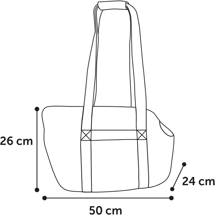 Hundetasche - Tragetasche Pookie Beige – 50x24x26cm – Fleece mit Schaum – Handwäsche – Sicherheitsle