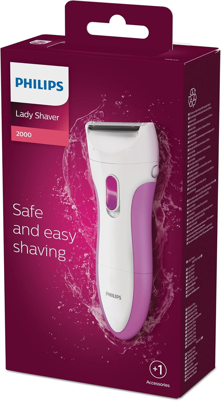 Philips Rasierer Ladyshave Wet & Dry HP6341/00 – Elektrischer, kabelloser Damenrasierer für Achseln,