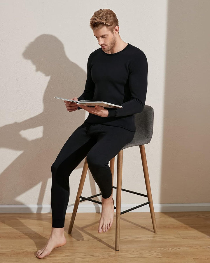 LAPASA Herren Extra warmes Dickes Thermounterwäsche Set, Samtfutter Funktionsunterwäsche, Thermoober