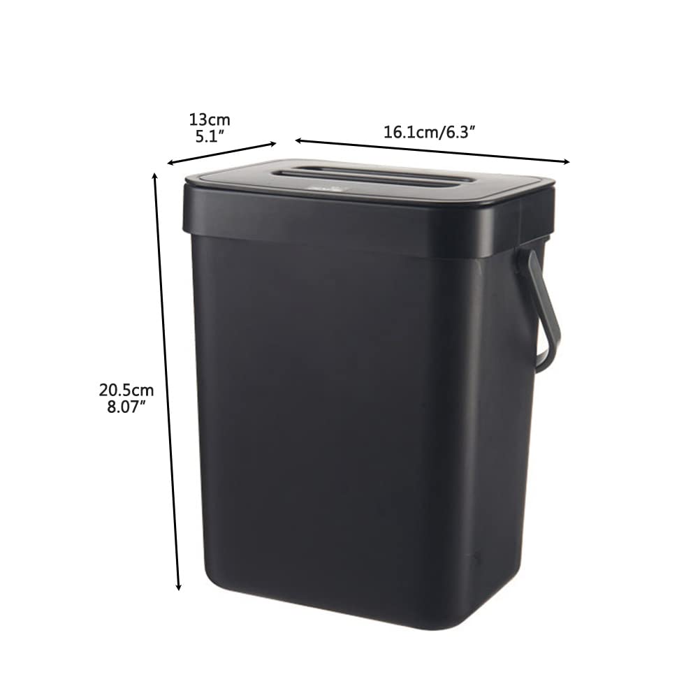 Kleiner Mülleimer mit Deckel, 3L Küchenmülleimer, Kompostbehälter, Mülleimer Küche Unterschrank, Bio