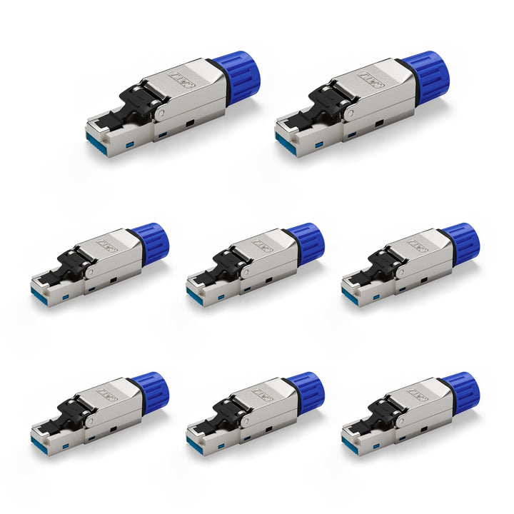 VCELINK RJ45 Stecker Werkzeuglos für Verlegekabel Cat7 Cat6A Netzwerkstecker Werkzeuglos Feldkonfekt