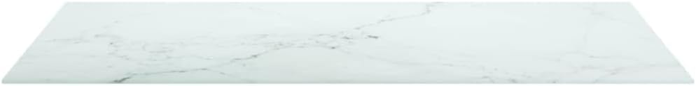 homiuse Tischplatte Weiss 100x62 cm 8 mm Hartglas in Marmoroptik Rechteckig Desktop Gehärtetes Glas