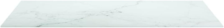 homiuse Tischplatte Weiss 100x62 cm 8 mm Hartglas in Marmoroptik Rechteckig Desktop Gehärtetes Glas