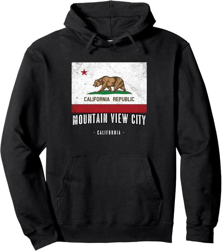 MOUNTAIN VIEW CITY California | Stadt CA Kalifornien Flagge, Pullover Hoodie
