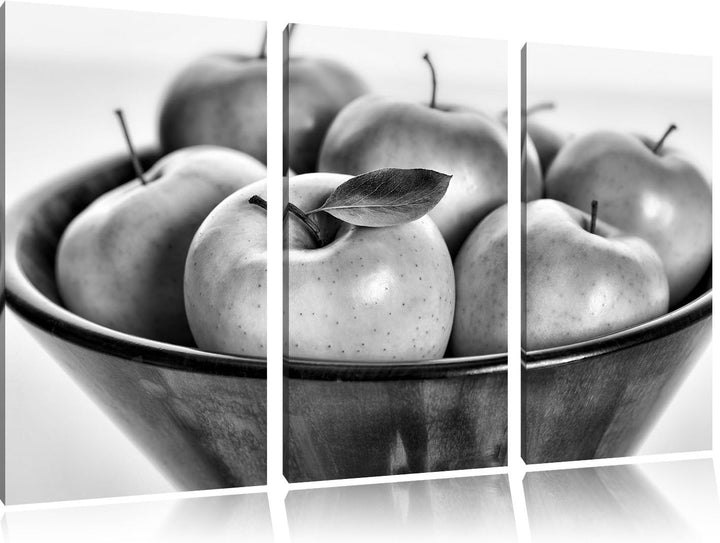 Pixxprint Apple Apfel Korb mit Äpfeln als Leinwandbild/Grösse: 3 Teilig (120x80) cm/Wandbild/Kunstdr