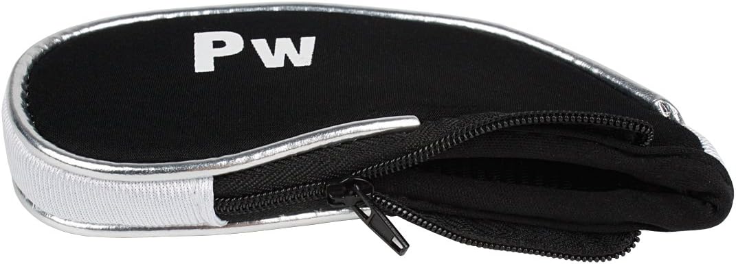 Andux Golfschlägerhauben mit Reissverschluss, 10 Stück Schwarz/Weiss, Einheitsgrösse Schwarz/Weiss
