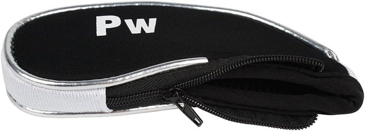 Andux Golfschlägerhauben mit Reissverschluss, 10 Stück Schwarz/Weiss, Einheitsgrösse Schwarz/Weiss