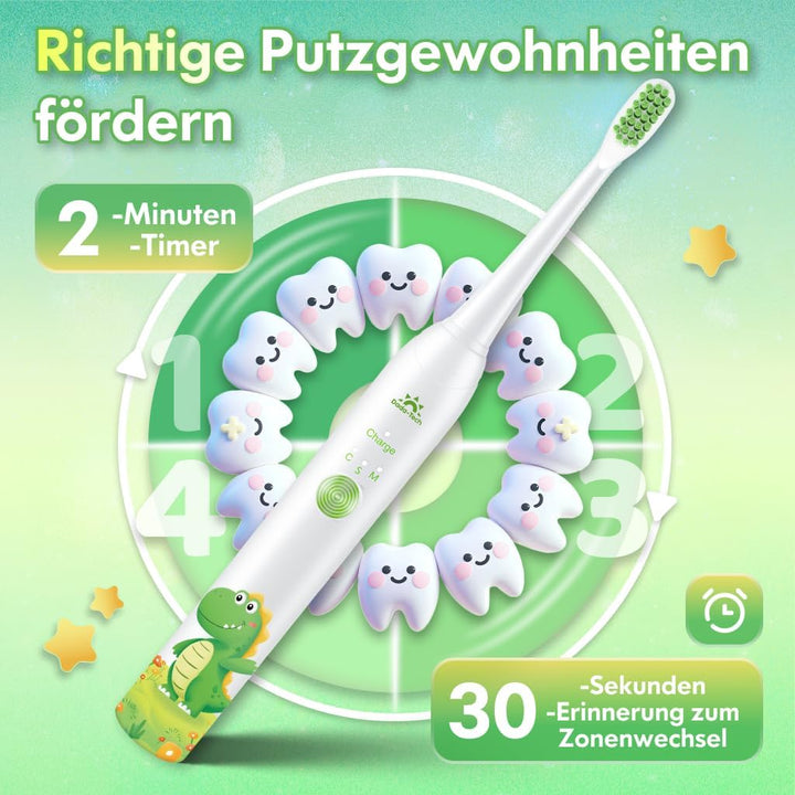 Zahnbürste Elektrisch Kinder ab 3-6-10-12 Jahre, Kinderzahnbürste Elektrisch mit Timer Gewohnheitsbi