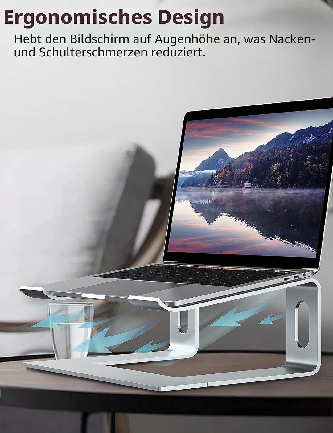 ALASHI Laptop-Ständer für Schreibtisch, Aluminium-Computer-Erhöhung, ergonomischer Notebook-Halter,