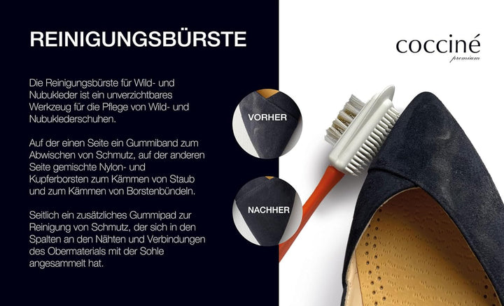 Coccine - Schuhpflege 3in1 Set, Imprägnierspray Schuhe + Pflege für Wildleder und Nubuk, Impregnieru