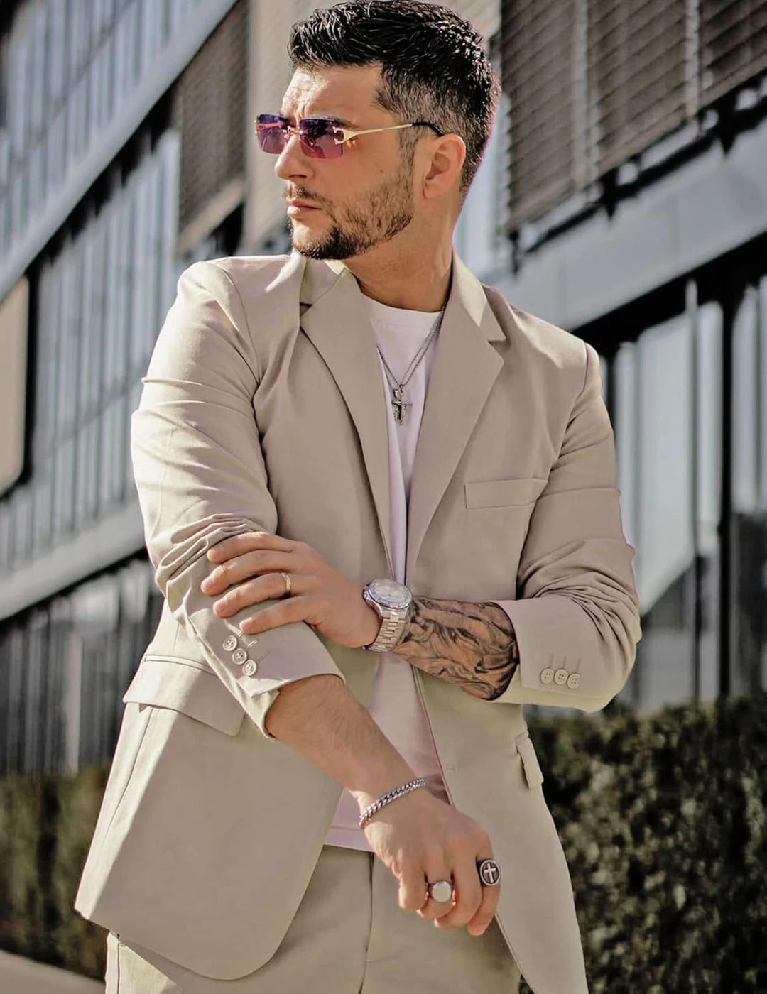 COOFANDY Herren Sportlich Freizeit Blazer Business Sakko Anzugjacke 1 Knöpfe Einfarbig Regular Fit K