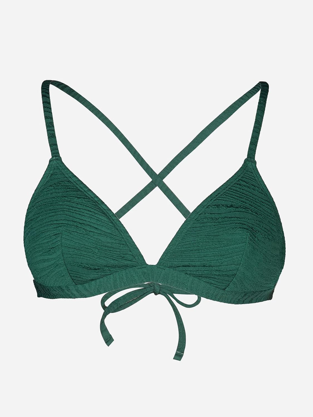 CUPSHE Damen Bikini Oberteil V Ausschnitt Triangel Lace Up Zebra Textur Bademode Bikini Top M Smarag