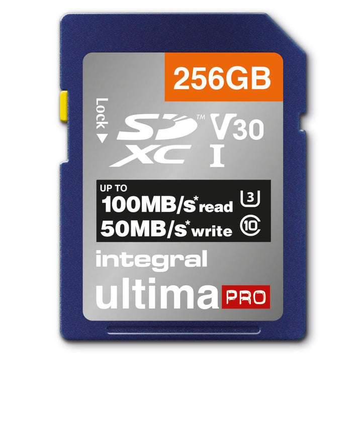 Integral SD Karte 256GB mit 6 Slot SD Kartenhalter Metall - 4K Ultra-HD Video Premium High Speed 100