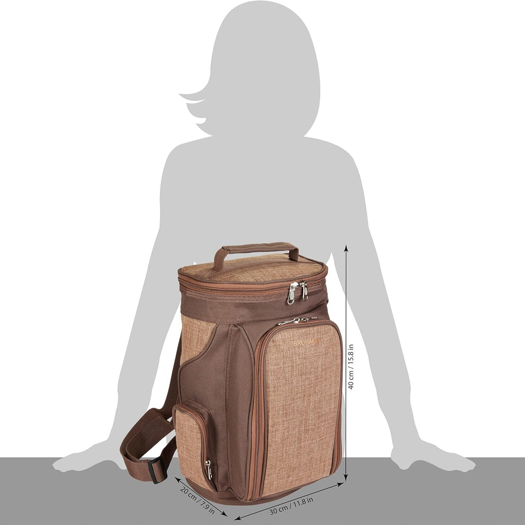 Brubaker Kühltasche für 2 Flaschen Wein und Champagner bis 1,5 l, gepolsterte Weinkühltasche - Pickn