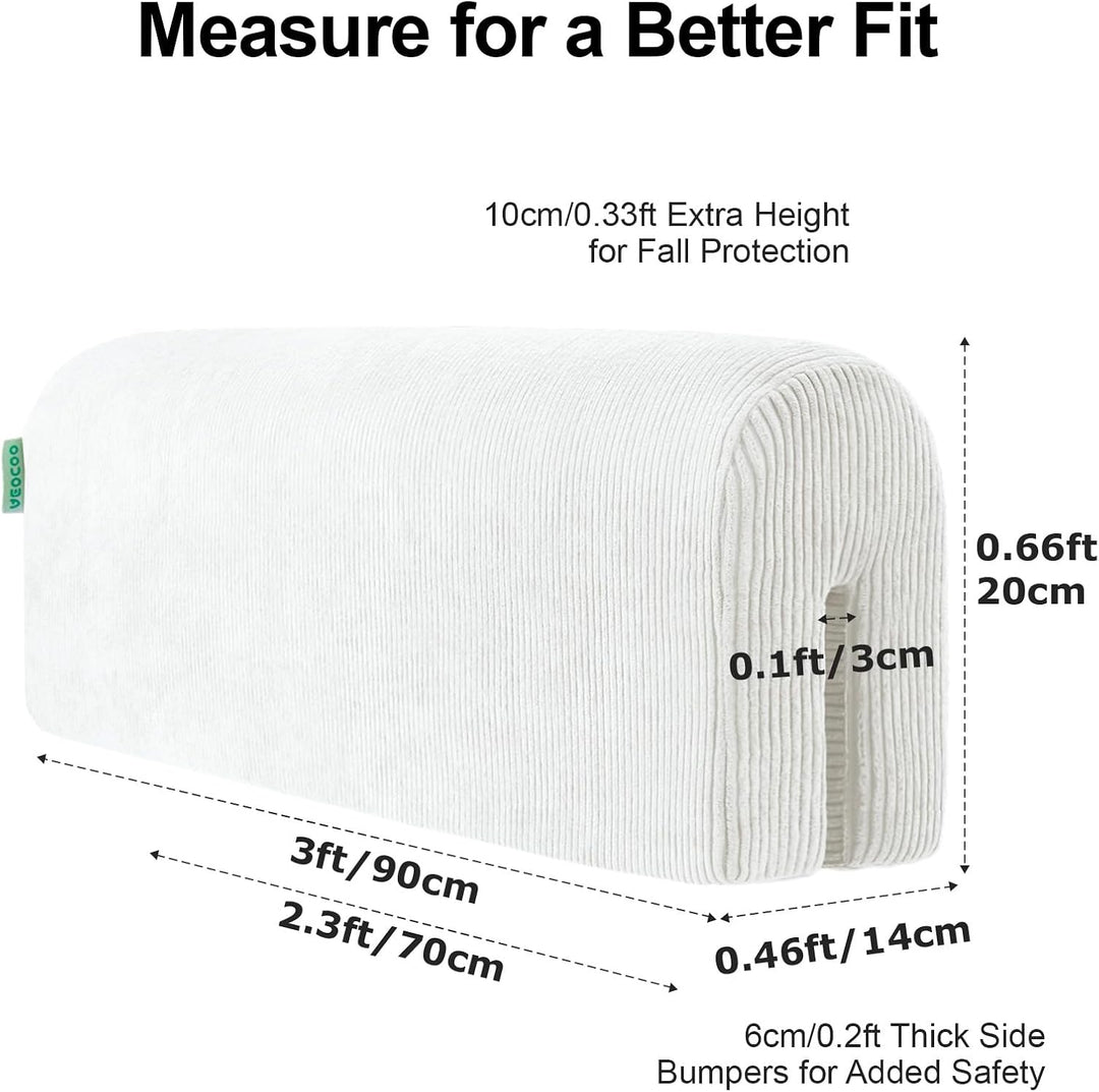 AEOCOO Bettstossstangenschutz, 70 x 20 cm, Bai Bai Size 70*14*20cm, Weiss U-form 70cm