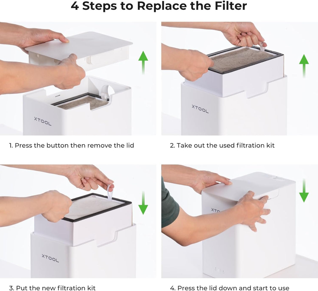 xTool F1 Desktop Luftreiniger, Rauchabsauger mit 3 Schicht Filterung, Hepa Portable Air Purifier nur