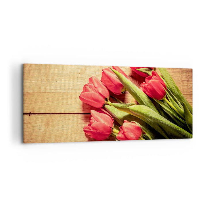 ARTTOR Wandbilder Dekoration Wohnzimmer Tulpen Blumenstrauss Sommer Garten Bilder auf Leinwand 120x5