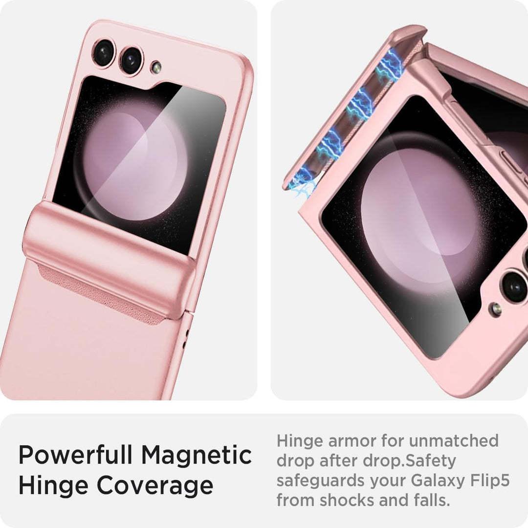 Miimall Kompatibel mit Samsung Galaxy Z Flip 5 Hülle mit Scharnierschutz Magnetischer [Externer Bild
