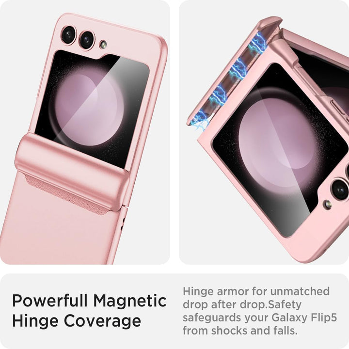 Miimall Kompatibel mit Samsung Galaxy Z Flip 5 Hülle mit Scharnierschutz Magnetischer [Externer Bild