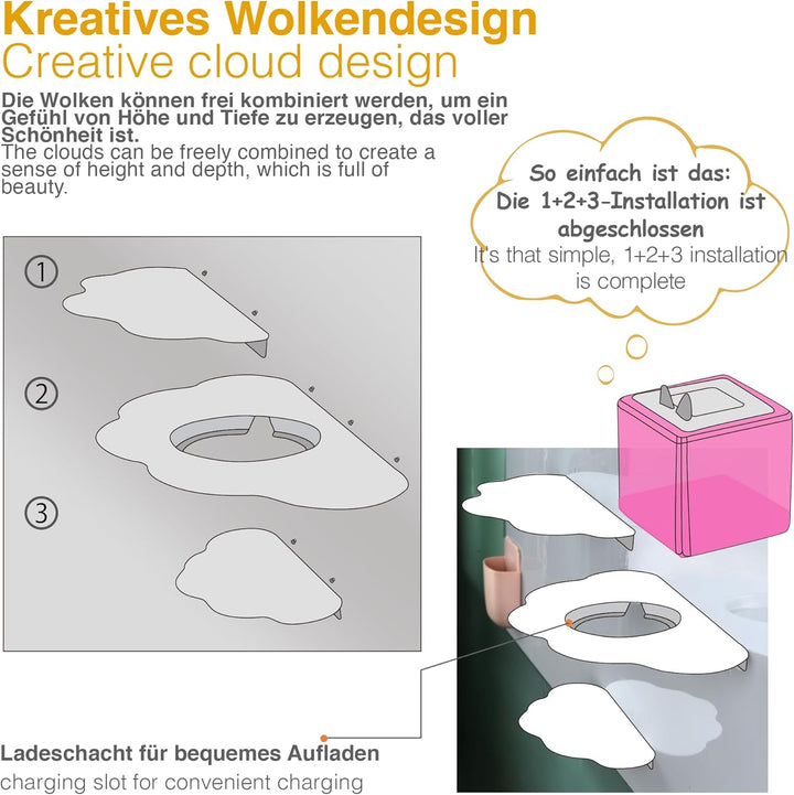 Wolkenform Tonie Regal vollständig magnetisches Toniebox Regal für mehr als 60-70 Figuren + Box Toni