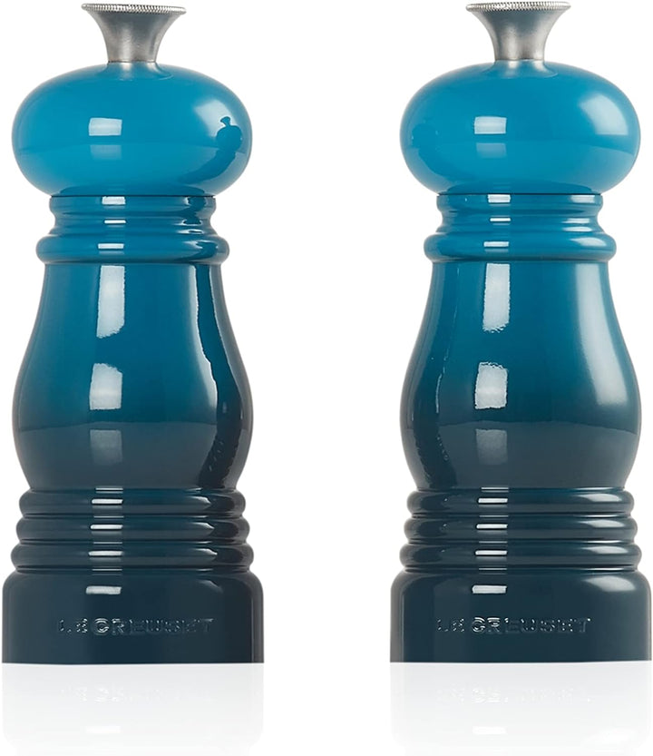 Le Creuset Kleines Mühlenset, Salz- und Pfeffermühle, ABS-Kunststoff, Je 5 x 5 x 12,1 cm, Keramik-Ma