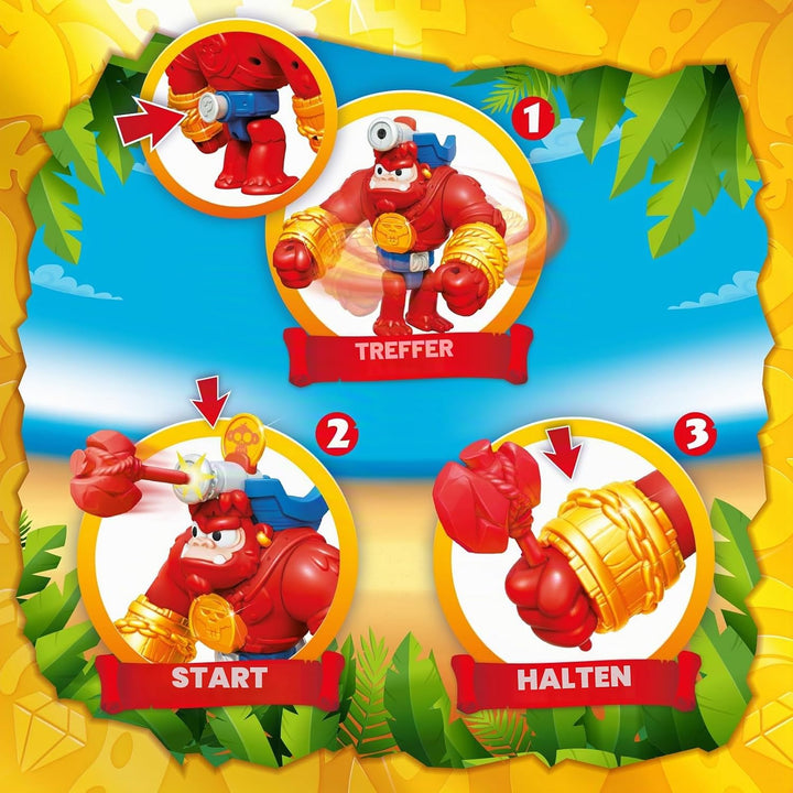 PIRATIX Boom Ben - Beweglicher Gorilla, der horizontal und mit einem Auslöser schlägt. Enthält 1 Gor