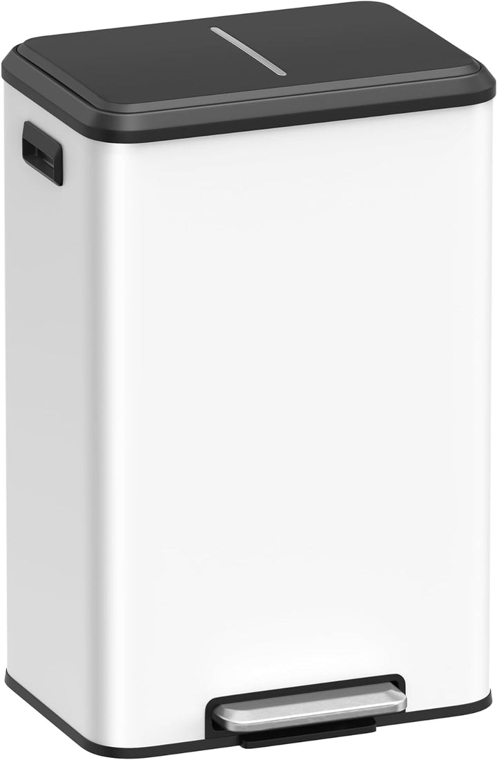 ‎SONGMICS Mülleimer Küche, 40 Liter Abfalleimer mit Deckel, Tretmülleimer, Softclose, Offenhaltefunk